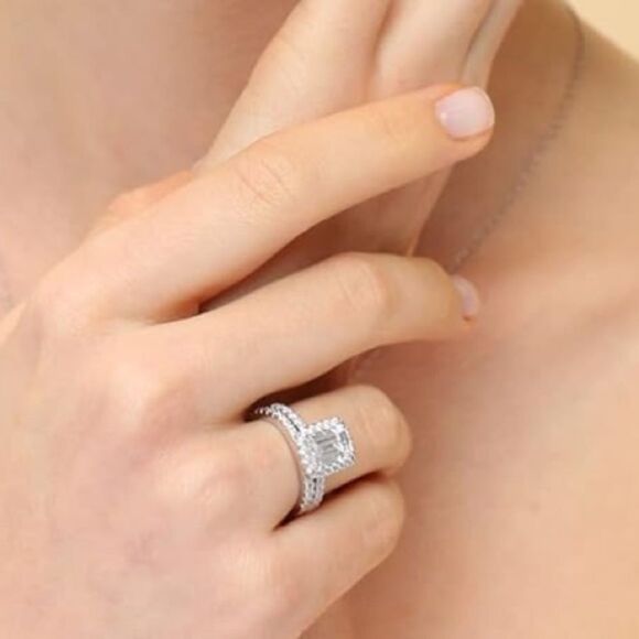 Emerald Cut Engagement Ring Band Stack - Picture 3 of 6